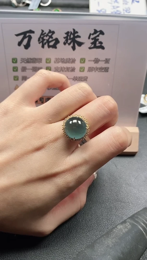 银S925镶嵌戒指翡翠51511