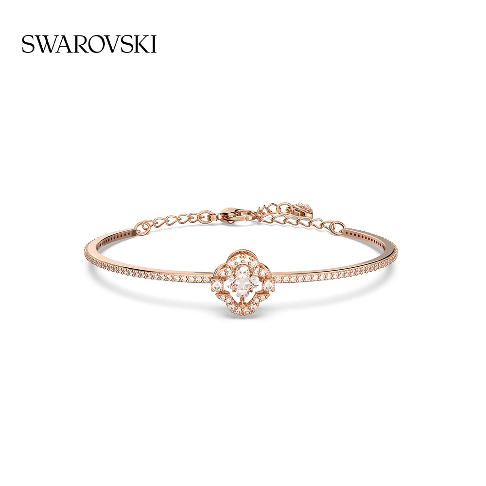 Swarovski/施华洛世奇 合金仿水晶手链 琥珀流光穿搭 四叶草手镯