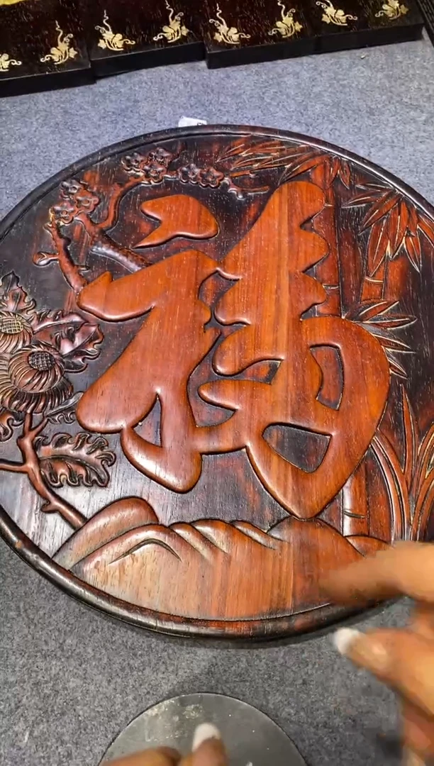 木紫檀拆件雕刻板以直播间实物为准微瑕老物件