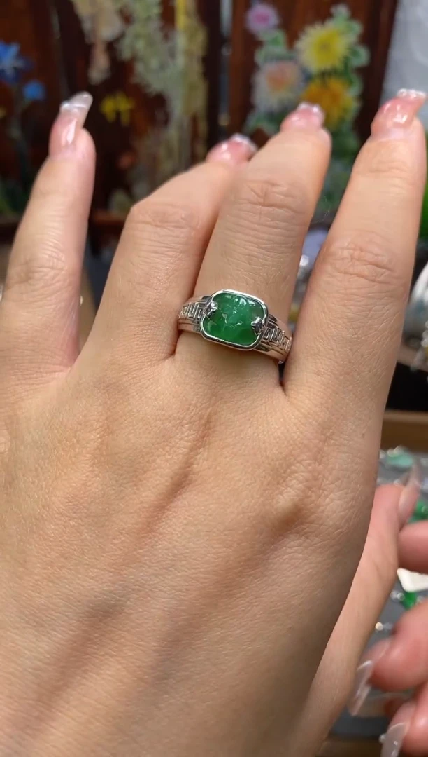 颈饰银S925镶嵌翡翠净货15035