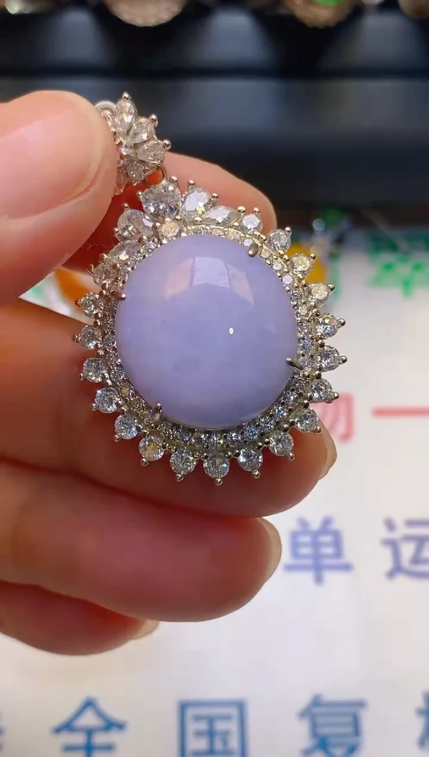 【闪购商品】翡翠耳饰银S925镶嵌天然A货翡翠1