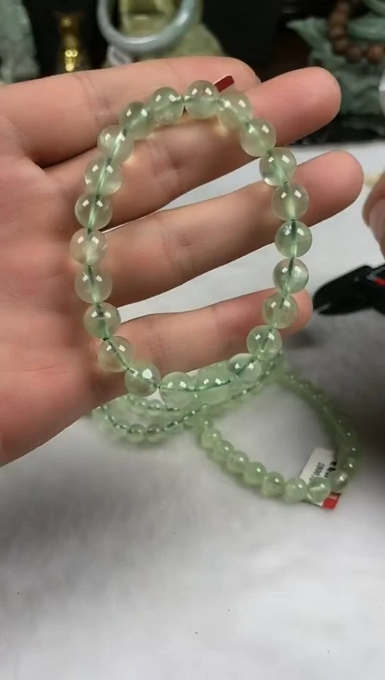 合金葡萄石手绳手串8+