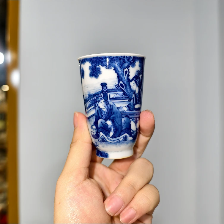 【小乔赏瓷】司陶坊青花人物闻香杯1stf186