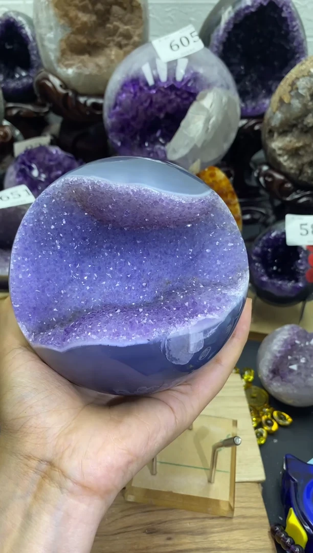 未镶嵌紫晶大型摆件（非配饰）d**9653号开口笑