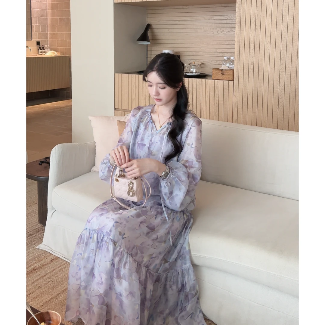 Zwinnie/詹维尼【紫云漫舞-独家系列】仙女氛围感连衣裙 GYS202505