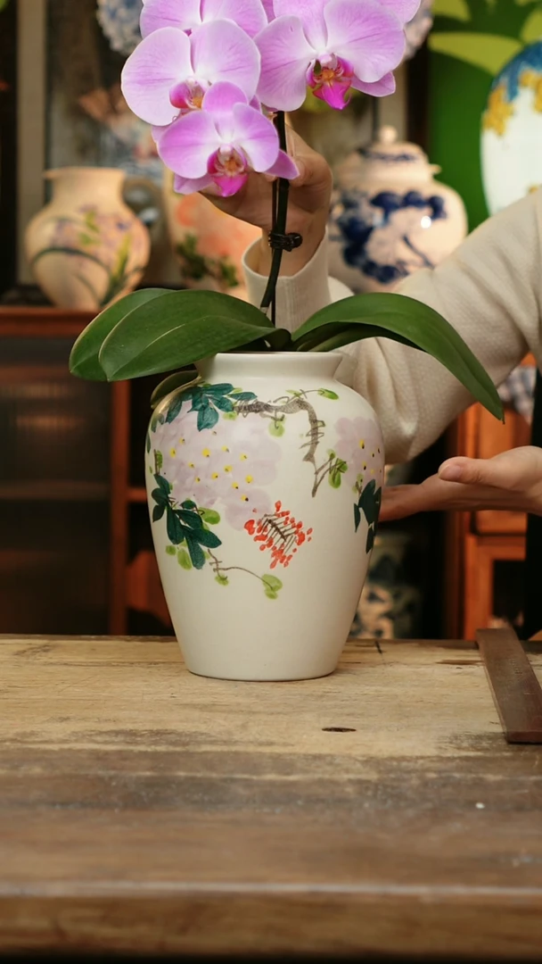 瓷片景德镇纯手工釉下彩精品花瓶