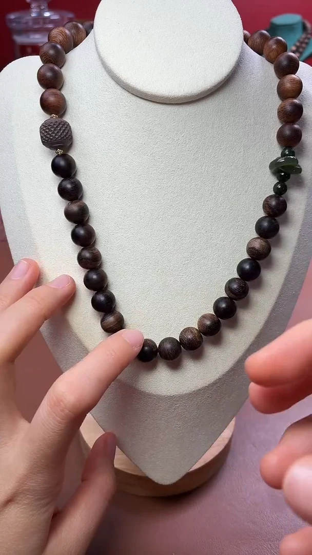 沉香手串沉水越南富森配越南顺化帝王紫棋楠10双圈设计款