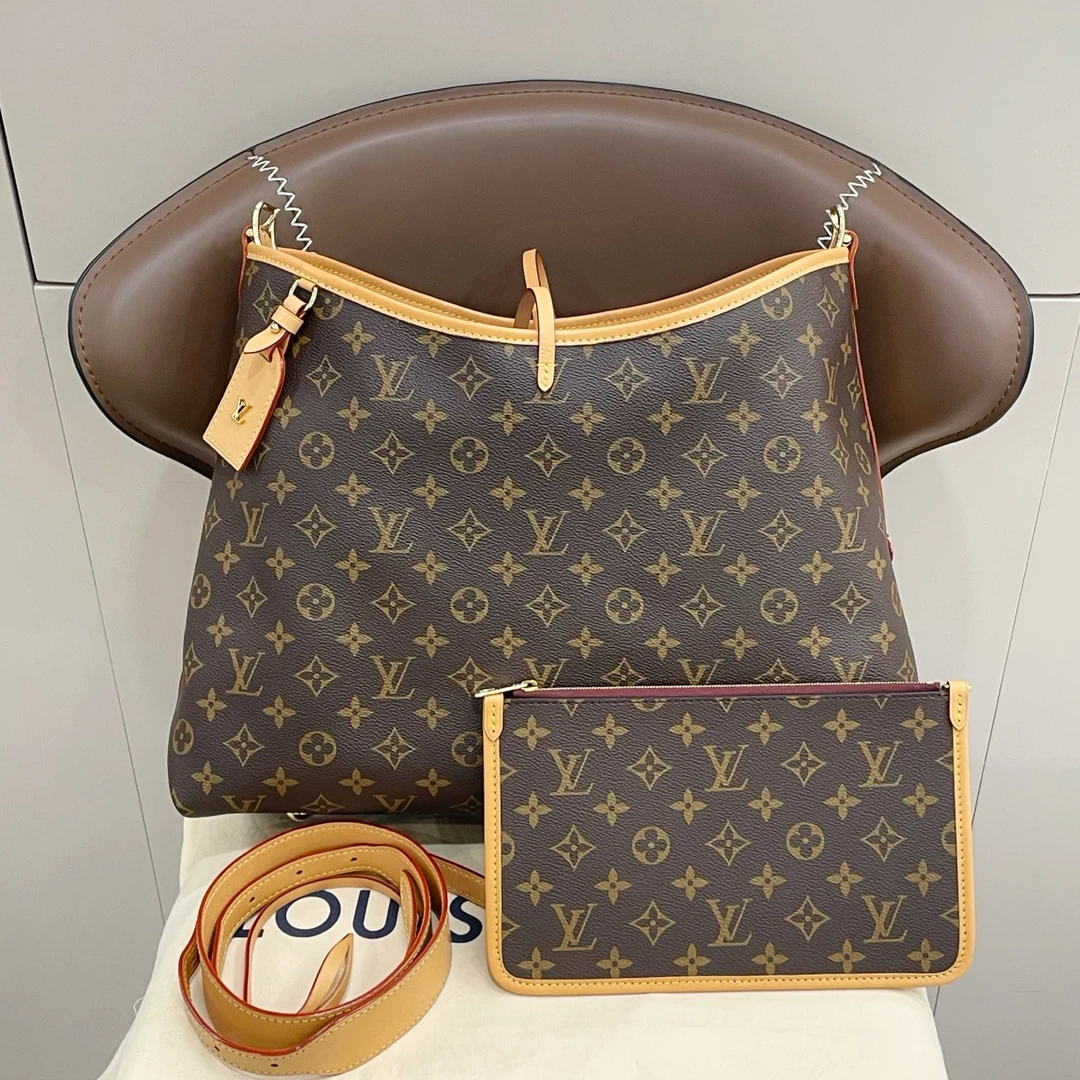 95新 LouisVuitton/路易威登 老花carryall小号斜挎包