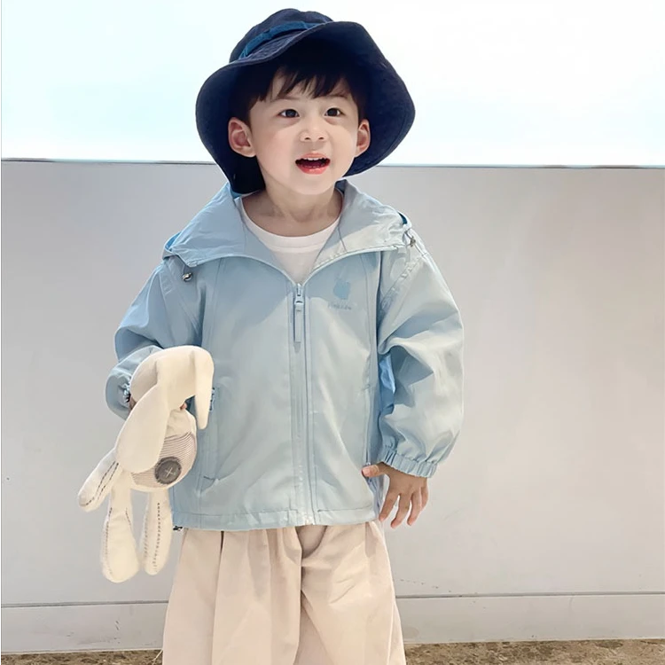男女童春季连帽外套春秋新款儿童可爱简约洋气冲锋衣宝宝春秋上衣