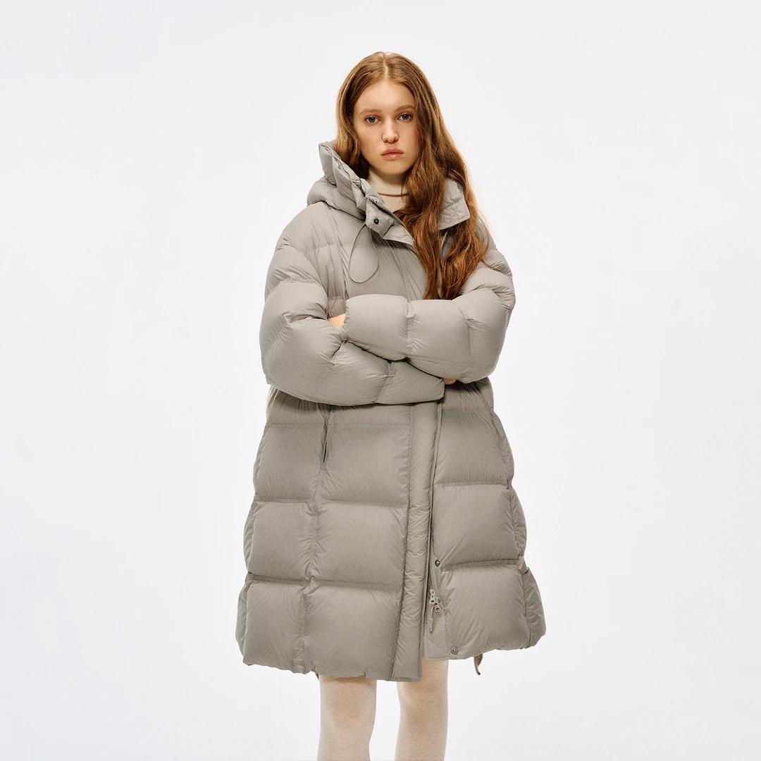 冬季新款中长款连帽羽绒服 86505