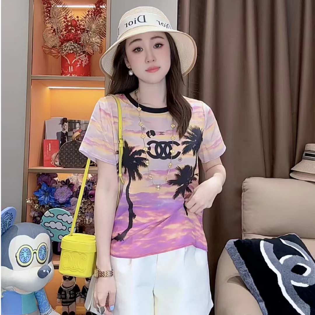 【丝芙玉禄】（F565）100%真丝双绉创意时尚百搭桑蚕丝t恤上衣