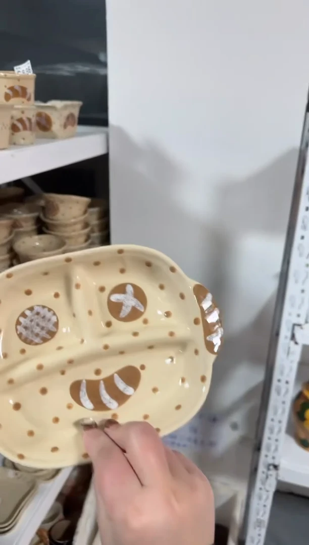 【闪购商品】面包分割盘高温瓷器