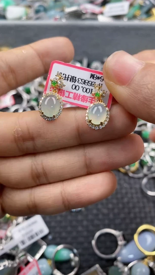 银S925镶嵌戒指翡翠111   6