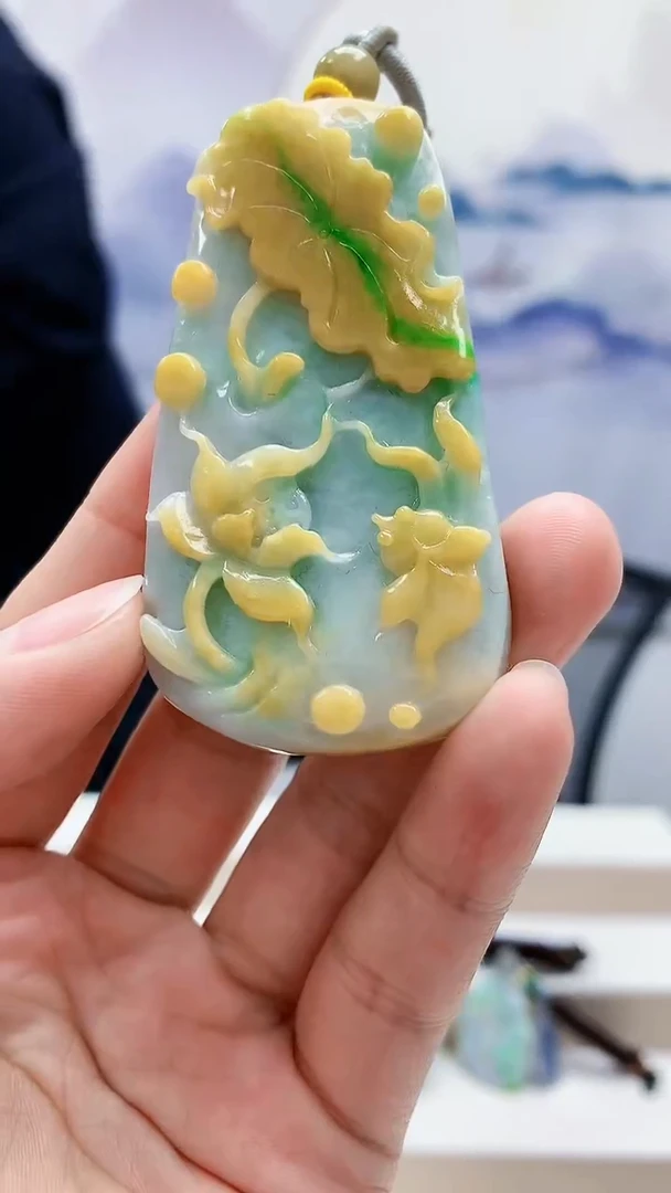 未镶嵌定制翡翠5174lr-毛货挂件11