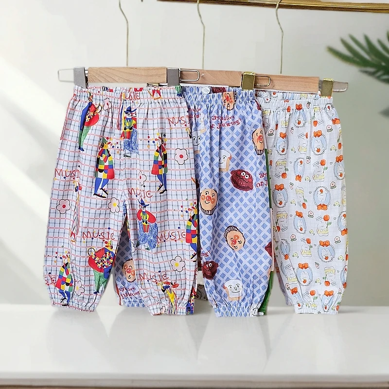 1586儿童防蚊裤夏季婴儿宝宝空调灯笼裤宽松男女童九分休闲裤薄款