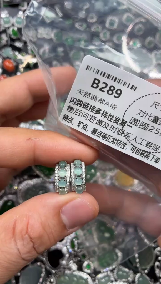颈饰未镶嵌翡翠B289耳扣