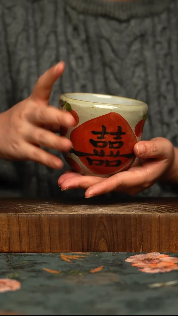 杯釉下彩手工手绘同款陶器