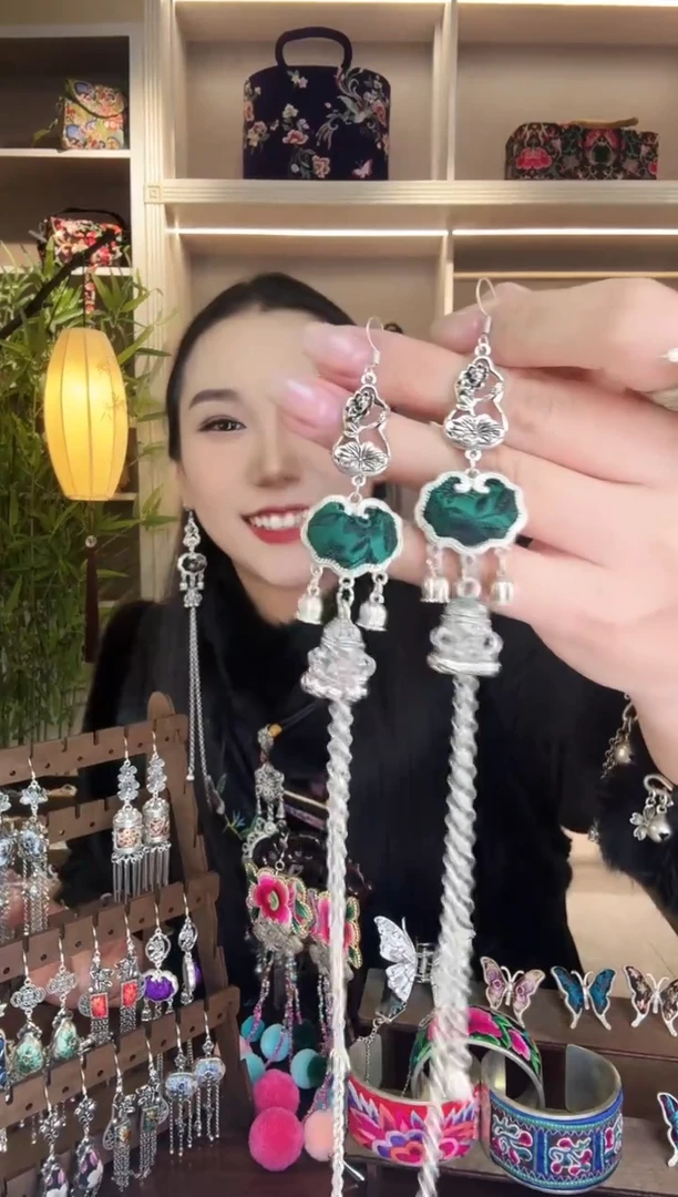 刺绣纯手工民族风耳环