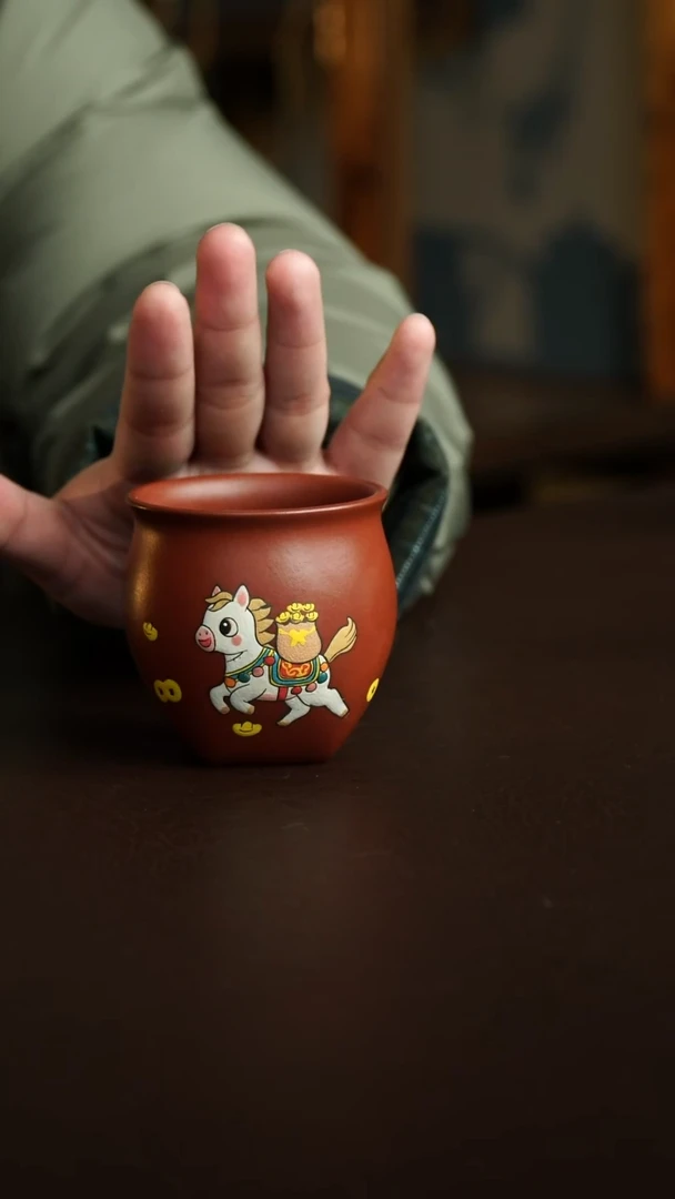 茶杯紫砂21号 马上发财杯 宜兴紫砂原矿作品