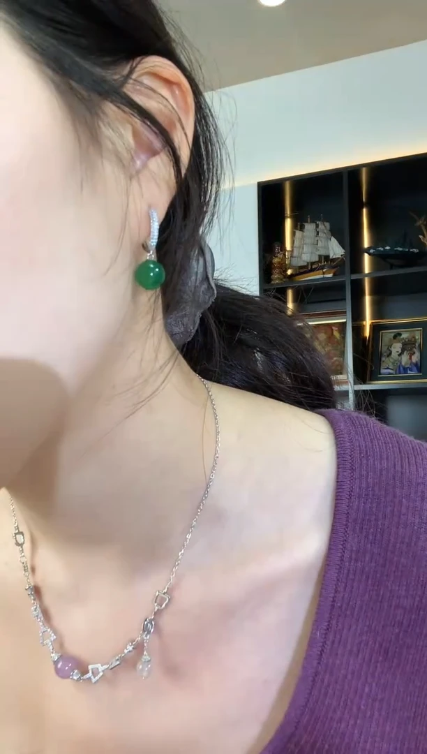 玛瑙/玉髓耳饰银S925镶嵌A472|多样性发其一|188