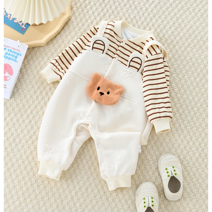 婴儿衣服春秋连体衣长袖宝宝男女可爱卡通哈衣爬服洋气外出服潮童