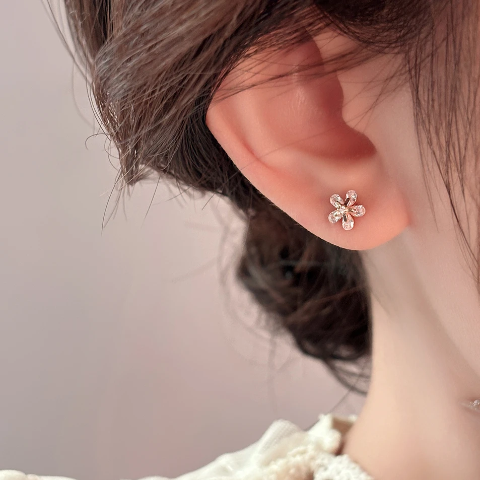 FARCOKO/法蔻 足银耳饰 樱花耳钉女轻奢小众设计情人节礼物送女友