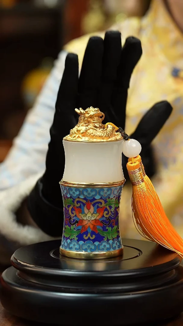 景泰蓝高货印章 戴嘉林大师孤品