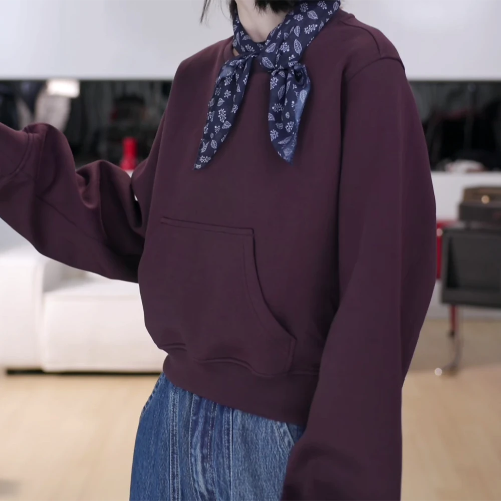 空气层秋冬卫衣长袖运动感圆领套头保暖卫衣C6125