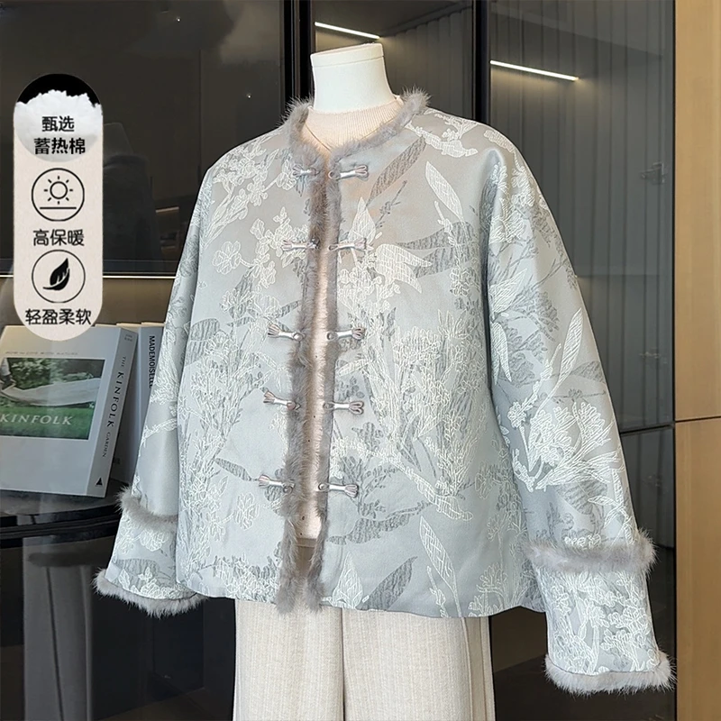 新中式国风妈妈冬装外套2025新款中老年女装短款棉服秋冬棉袄上衣