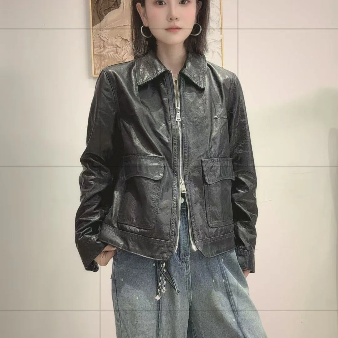 新款真皮皮衣外套老钱风女611