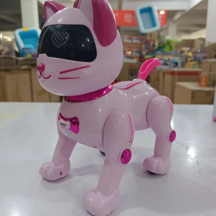 新款电动牵绳电子机器猫玩具（自备电池）电商包装