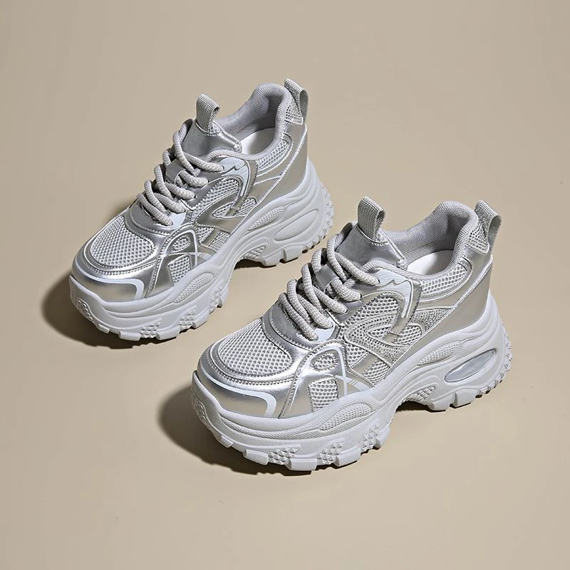老爹鞋女鞋秋季新款透气网面鞋子女韩版百搭厚底增高休闲运动鞋女