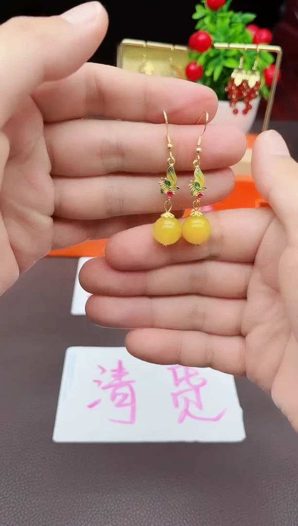 玛瑙/玉髓耳饰银S925镶嵌318000