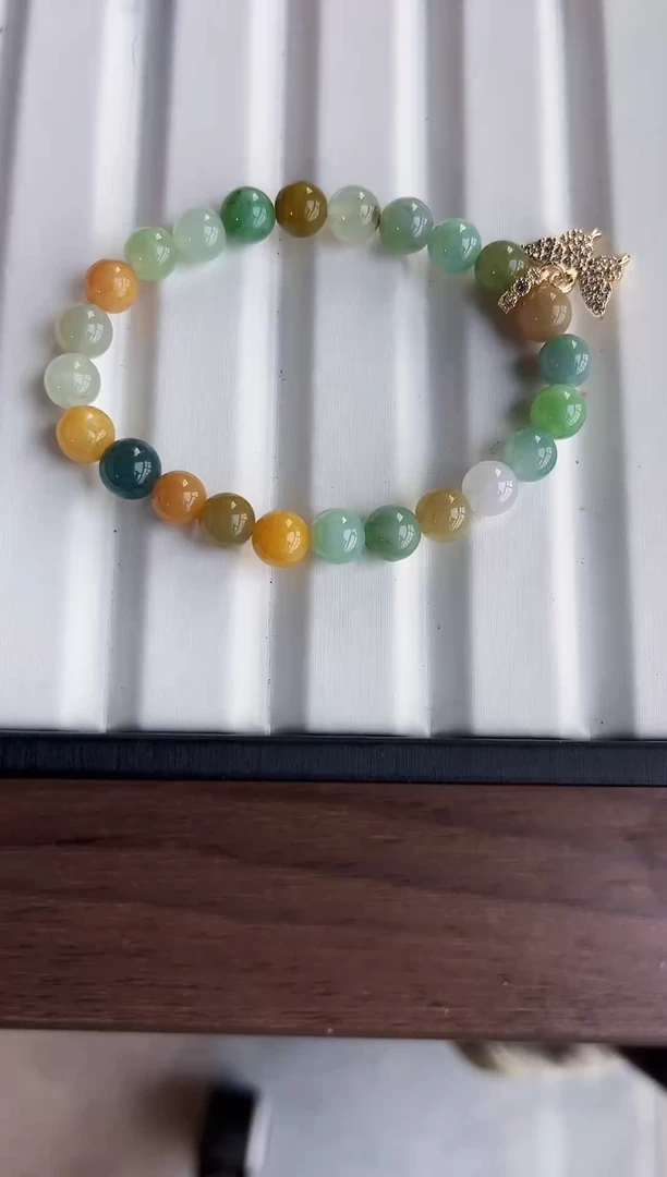 散珠翡翠翡翠手串卡8  有瑕疵