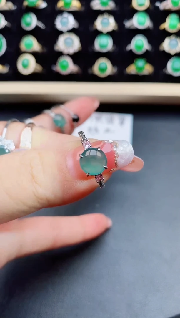 【闪购商品】翡翠戒指银S925镶嵌05808080