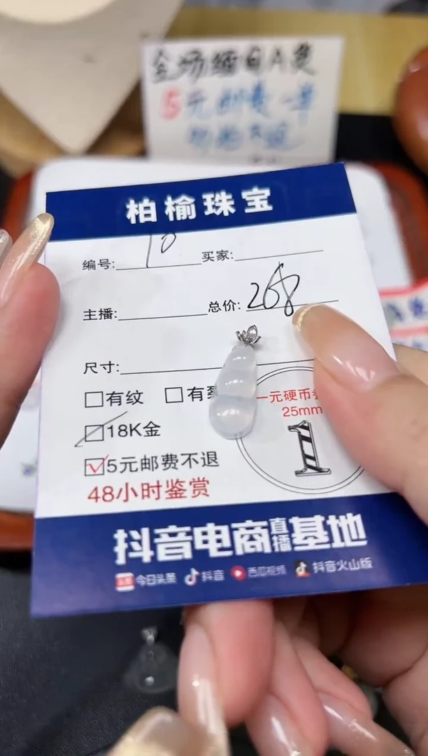 颈饰18K金镶嵌翡翠故**～10豆子