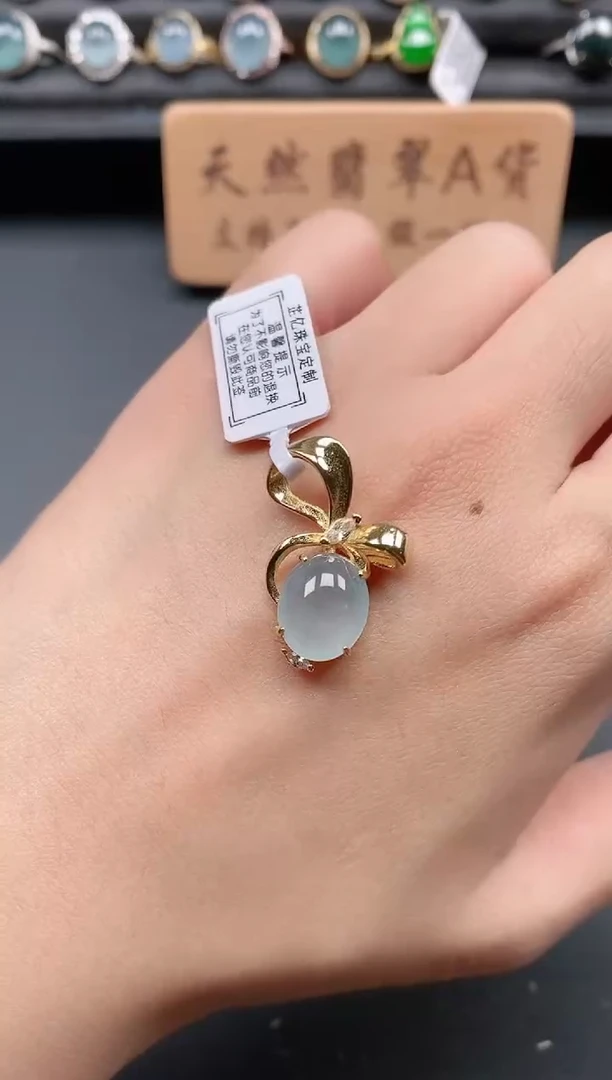 银S925镶嵌戒指翡翠1