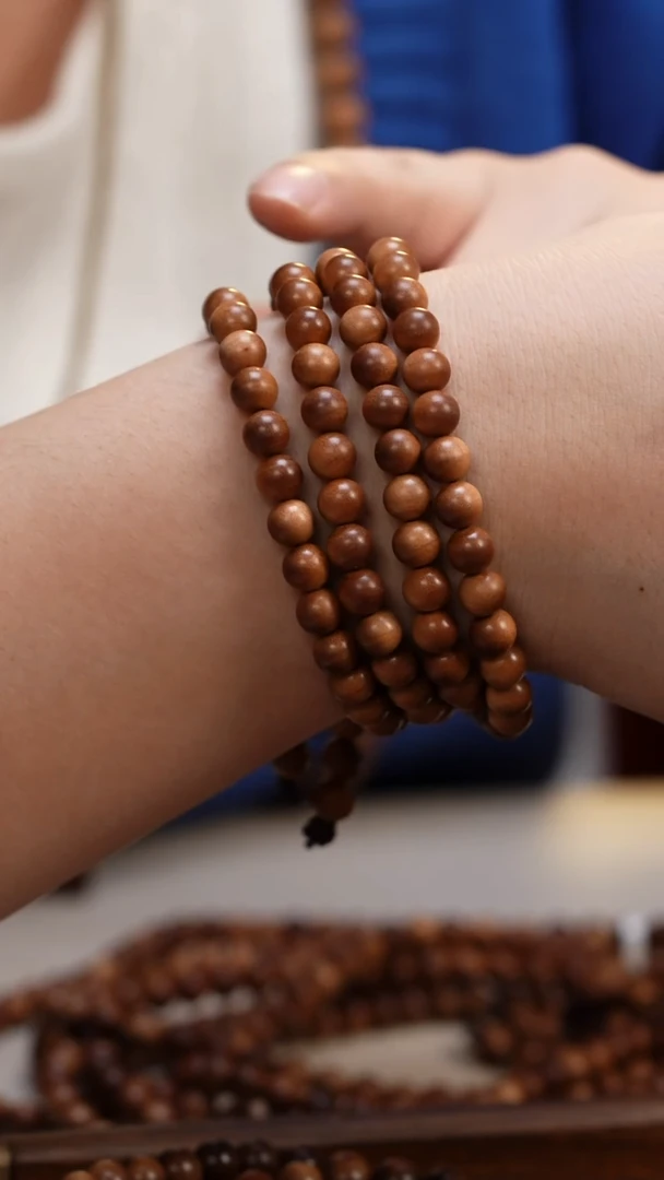 檀香木手串/手链刘*张老山檀香0.7圆珠多圈108颗沉水