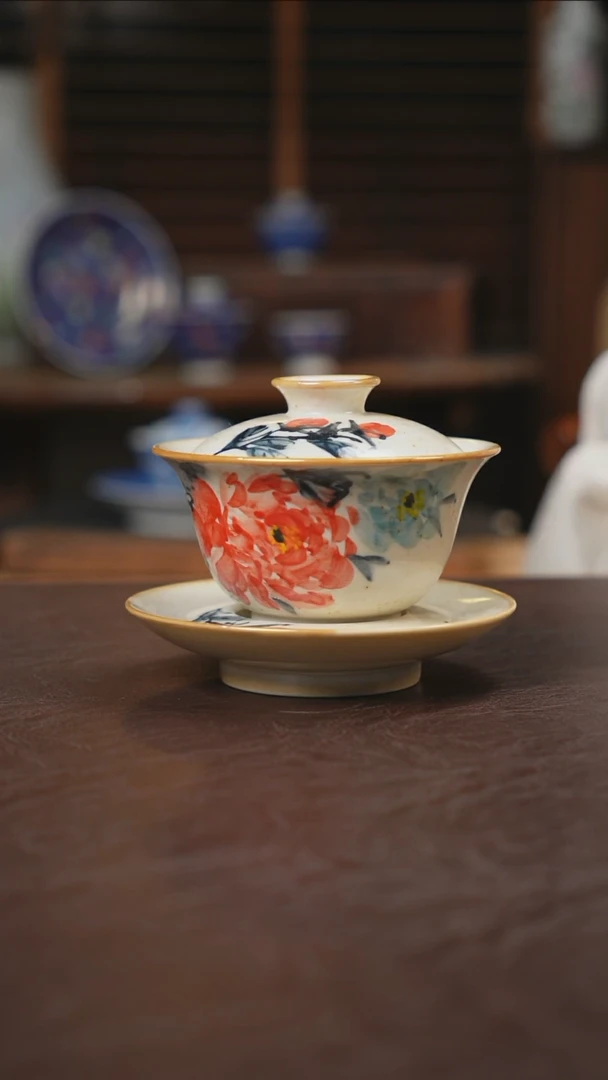 杯景德镇陶瓷杯碗柴烧多人
