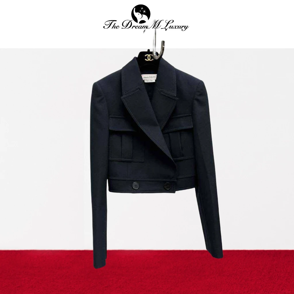 99新 Alexander McQueen/亚历山大·麦昆 36码藏蓝外套+38码半身裙