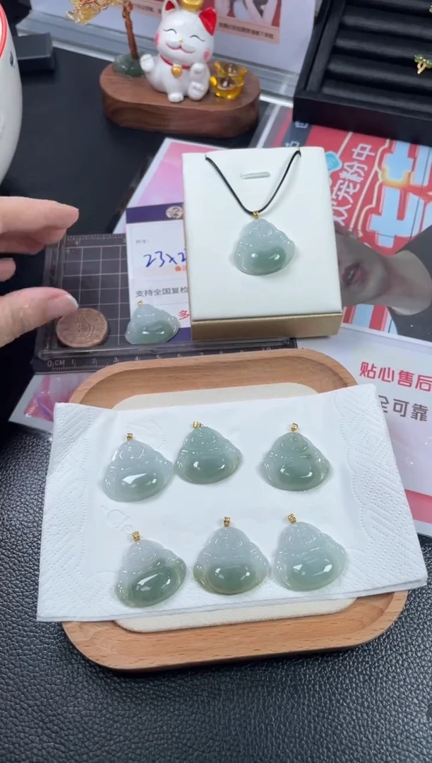 18K金镶嵌挂件翡翠佛公2/多样性发其一配绳@CP