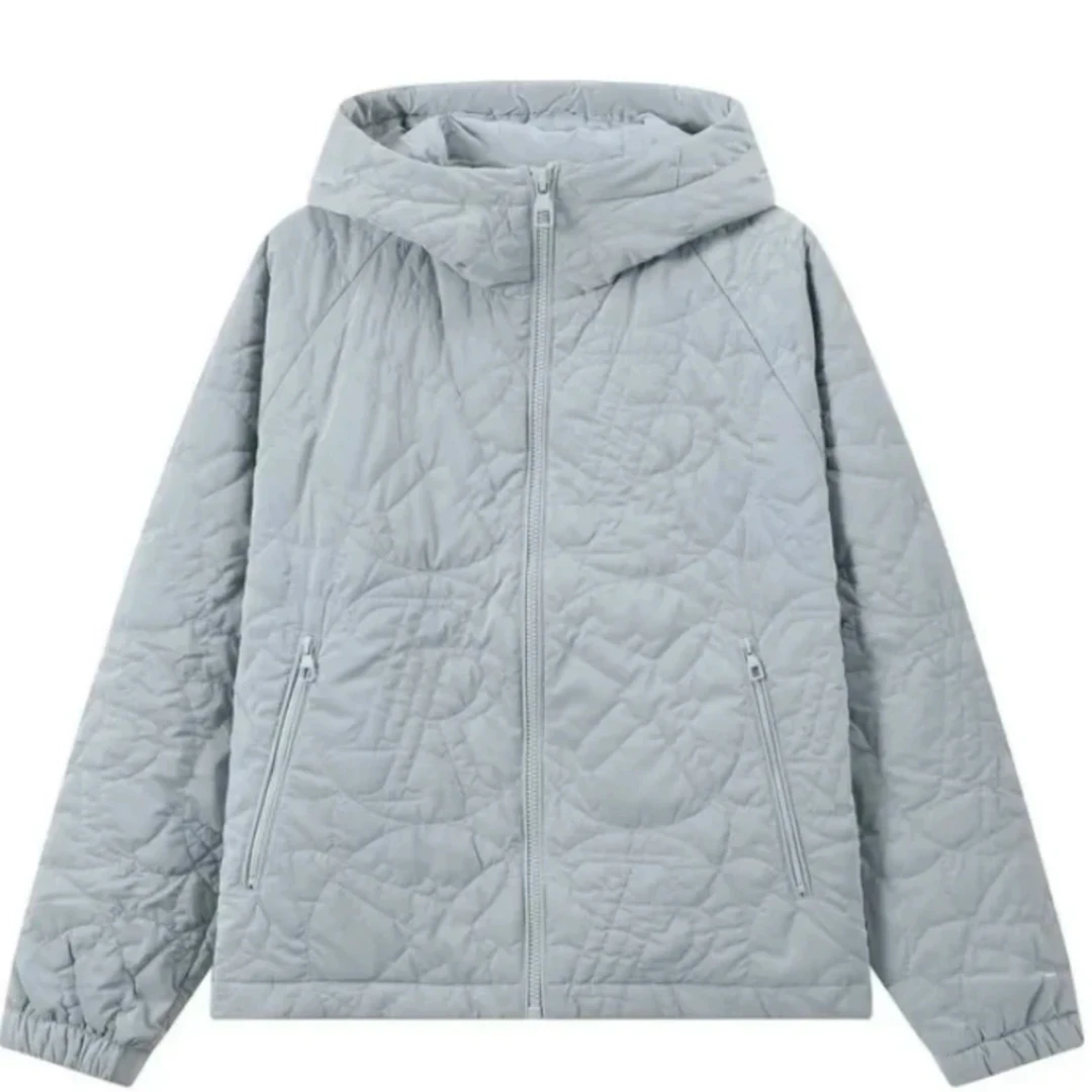 【TR】670-4331670外套 冬季菱格百搭亮面连帽拉链上衣 男女同款