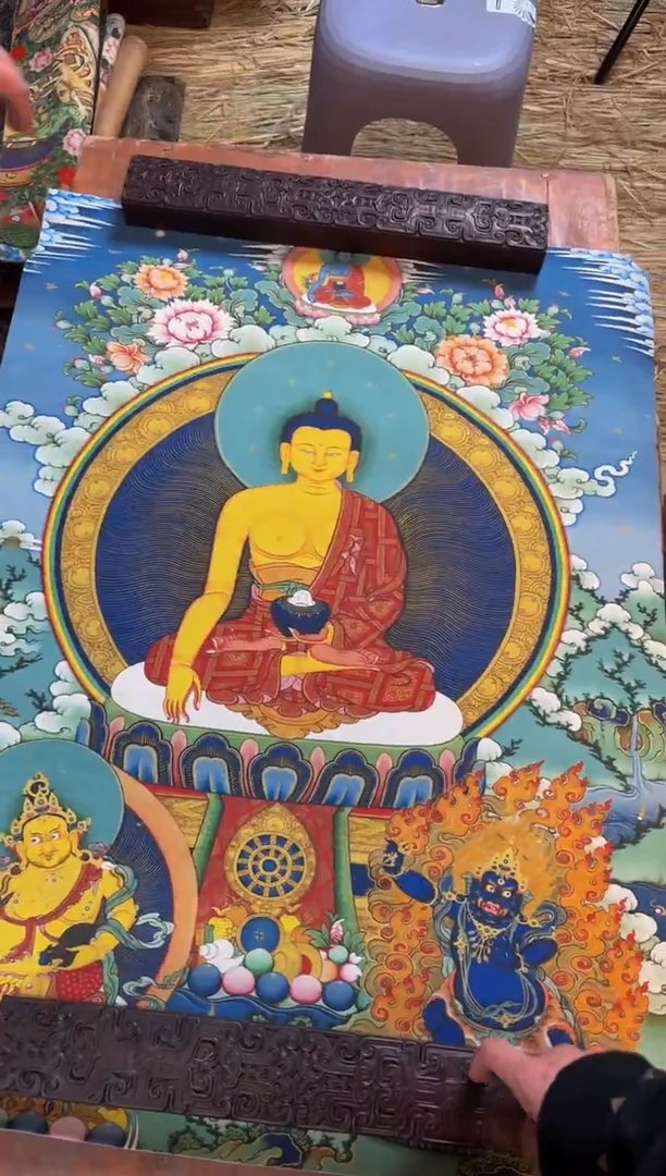 装裱画精品手绘唐卡链接--A110