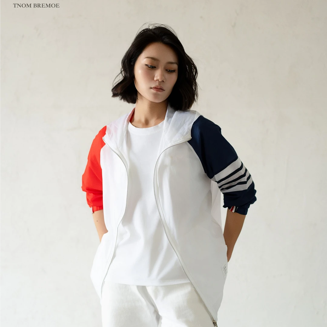 TB【防晒系列】男女同款新品撞色系小众防晒衣极简时尚风