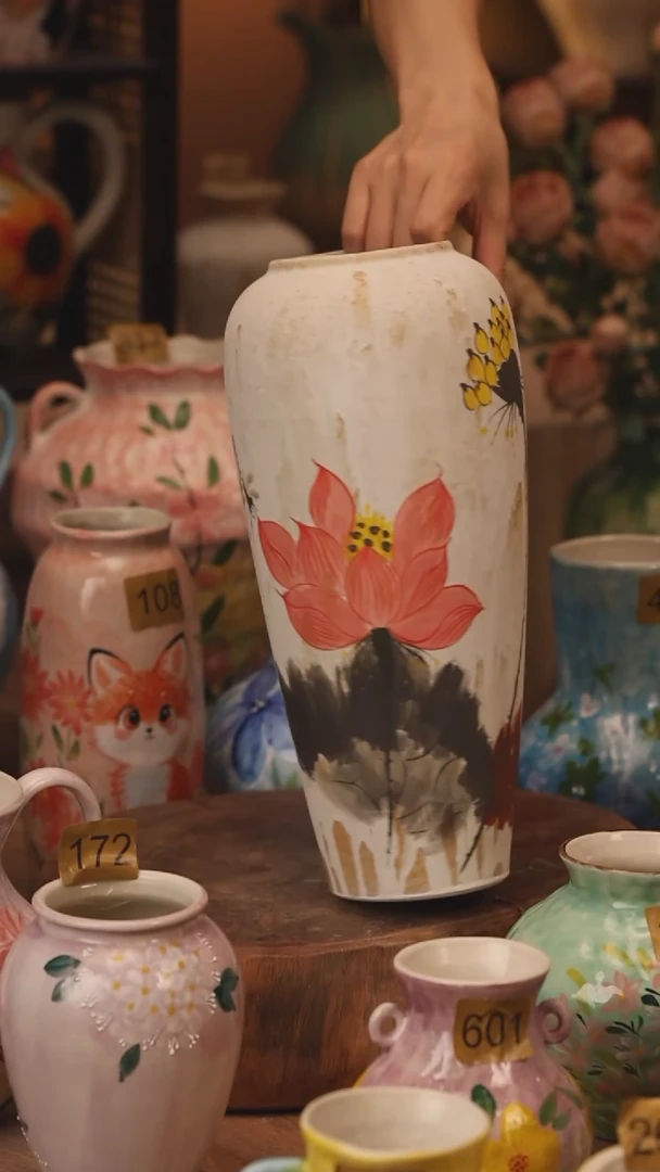 陶瓷220景德镇设计师手作花器摆件侘寂风