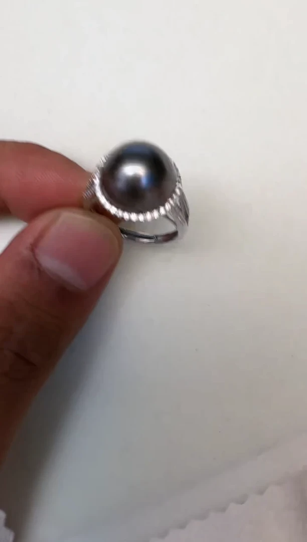 海水珍珠银S925镶嵌戒指戒指