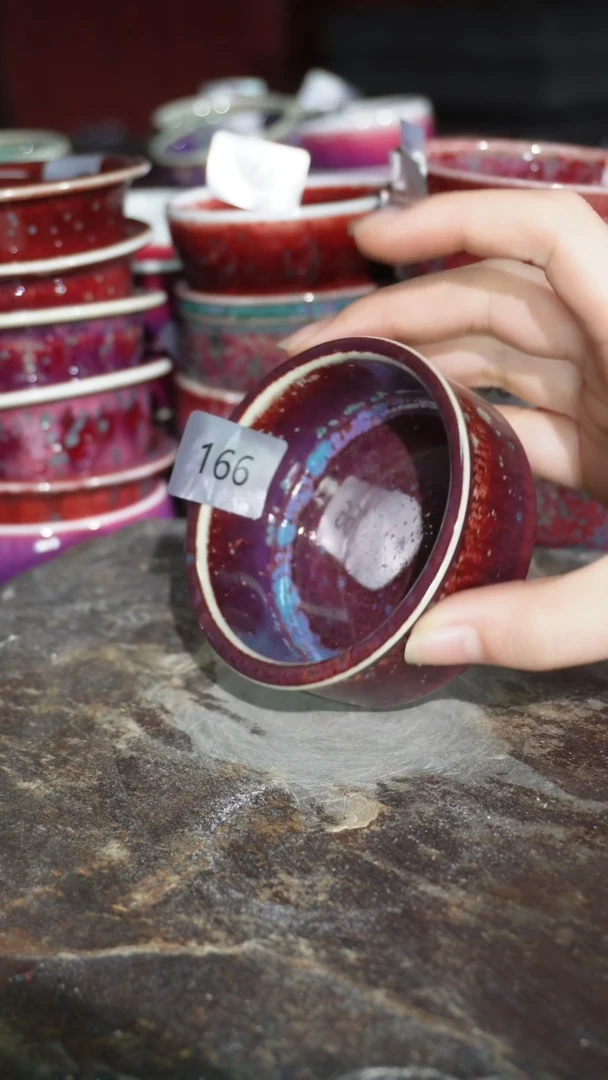 摆件陶精品窑变钧瓷茶器