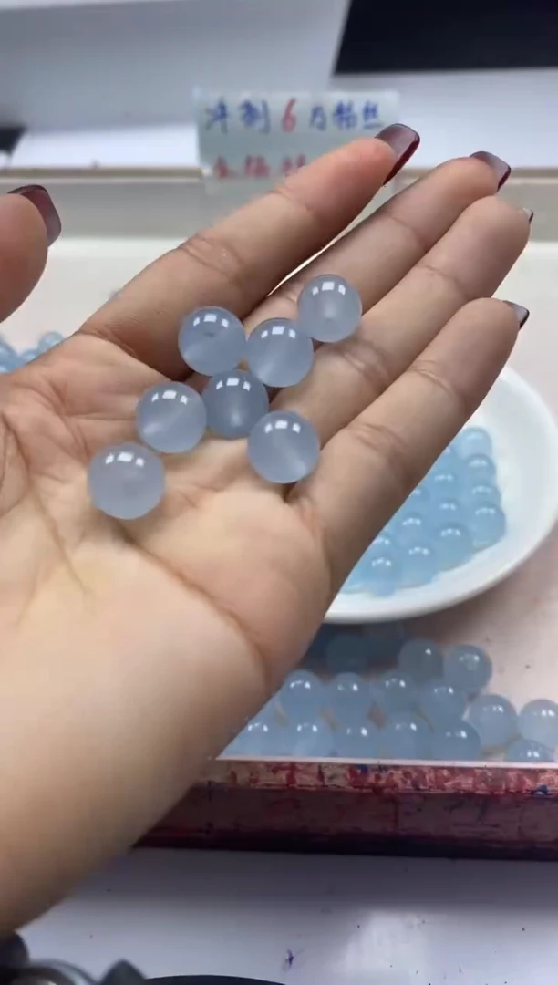 【闪购商品】玛瑙/玉髓颈饰未镶嵌w790冰川蓝玛瑙10mm*20颗