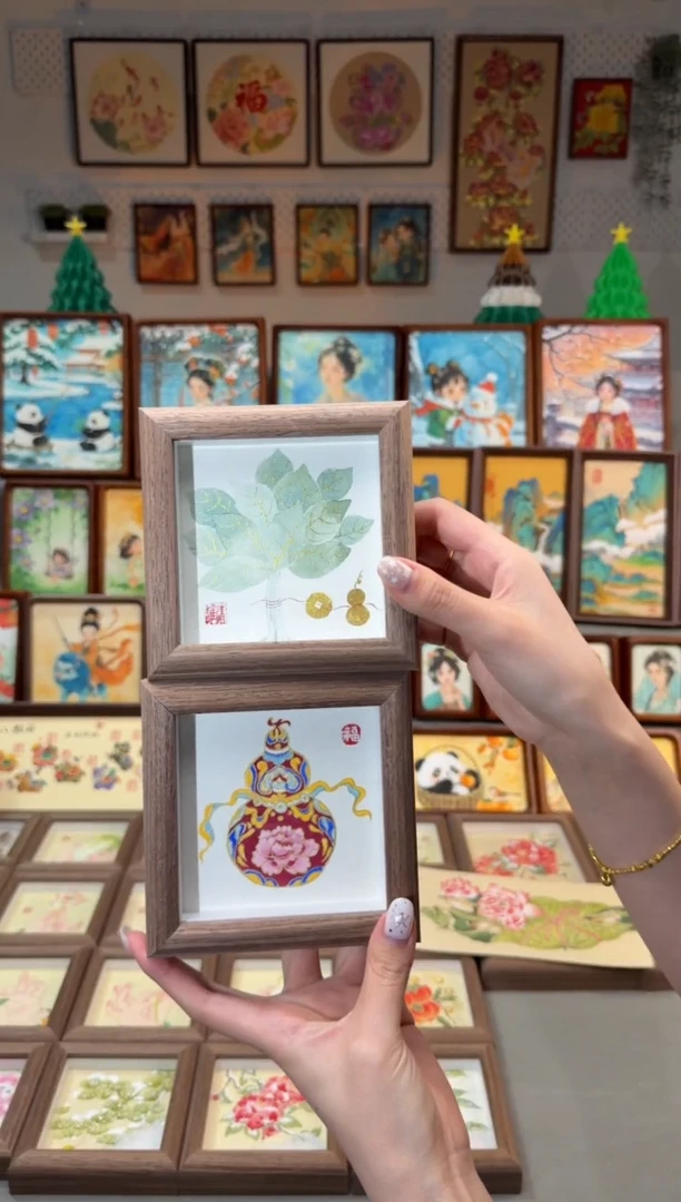 国画红福禄 柚子叶 手绘国画12