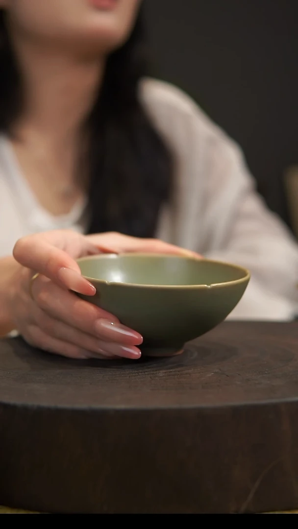 杯子阿*葵口杯 汝州原产地  原矿老釉